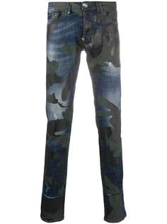 Philipp Plein прямые джинсы с камуфляжным принтом