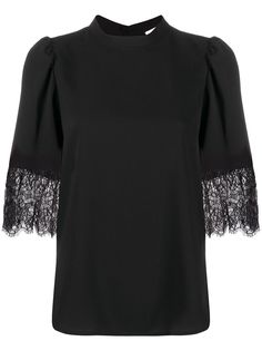 See by Chloé блузка с короткими рукавами и кружевными манжетами
