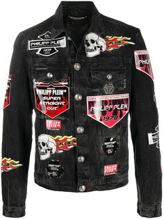 Philipp Plein джинсовая куртка с вышивкой