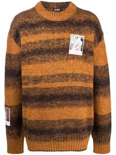 Raf Simons полосатый джемпер с нашивкой