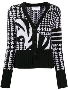 Thom Browne жаккардовый кардиган с V-образным вырезом