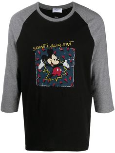 Saint Laurent футболка с принтом Mickey Mouse