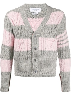 Thom Browne кардиган фактурной вязки с V-образным вырезом