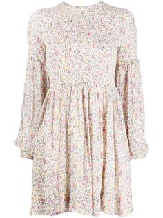 GANNI платье мини с цветочным принтом и сборками