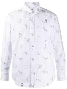 Thom Browne рубашка оксфорд с вышивкой