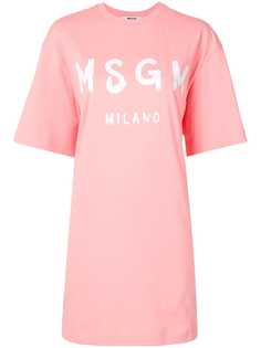 MSGM платье-футболка с логотипом