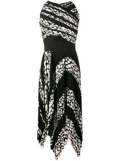 Proenza Schouler плиссированное платье с прорезями и леопардовым принтом