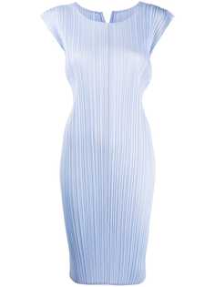 Pleats Please Issey Miyake платье без рукавов в рубчик
