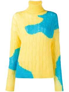 Delpozo двухцветный свитер с узором косичка