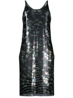 Paco Rabanne платье с цветочным узором и эффектом металлик
