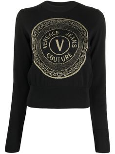 Versace Jeans Couture джемпер с вышитым логотипом