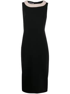 Boutique Moschino платье миди с искусственным жемчугом