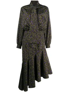 Boutique Moschino платье асимметричного кроя с леопардовым принтом
