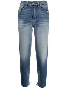 7 For All Mankind укороченные джинсы с необработанными краями