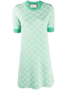 Gucci жаккардовое платье с логотипом GG