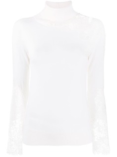 Ermanno Scervino джемпер с кружевными вставками и высоким воротником