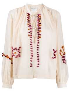 Forte Forte блузка с кисточками и вышивкой