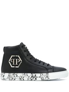 Philipp Plein высокие кеды с принтом
