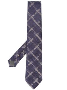 Canali клетчатый галстук с заостренным концом