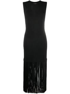 Boutique Moschino платье макси с бахромой