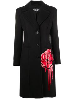 Boutique Moschino однобортное пальто с цветочным принтом