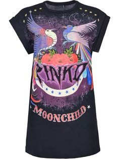 Pinko длинная футболка с графичным принтом