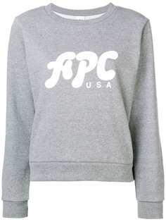 A.P.C. logo print jersey sweater