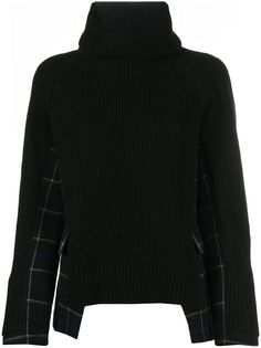 Sacai джемпер со вставками в клетку