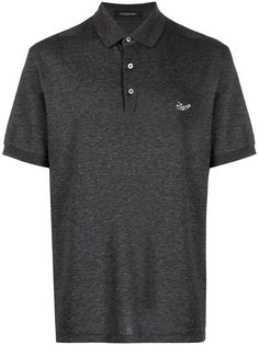 Ermenegildo Zegna рубашка поло с вышитым логотипом