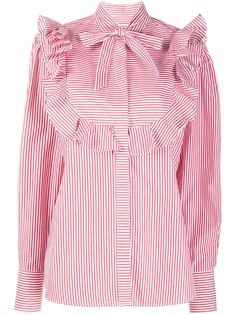 MSGM рубашка в полоску с оборками