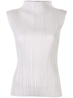 Pleats Please Issey Miyake плиссированный топ с высоким воротником