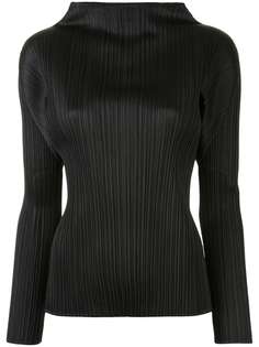 Pleats Please Issey Miyake плиссированный топ с высоким воротником