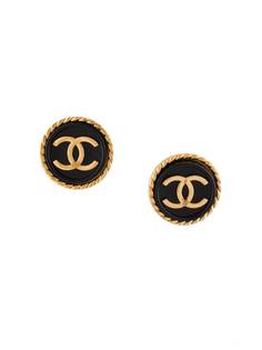 Chanel Pre-Owned серьги-клипсы 1995-го года с логотипом CC