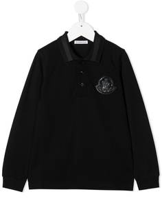 Moncler Kids рубашка поло с длинными рукавами и логотипом