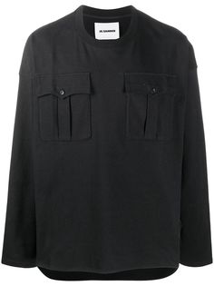 Jil Sander футболка с длинными рукавами и карманами