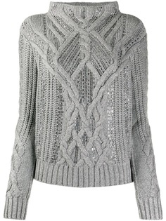 Ermanno Scervino джемпер фактурной вязки с кристаллами
