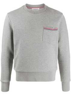 Thom Browne LIGHT GREY CLASSIC LOOPBACK CREWNECK SWEATSHIRT