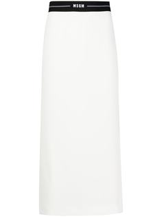 MSGM юбка-карандаш с логотипом на поясе