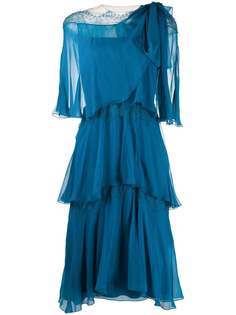 Alberta Ferretti полупрозрачное ярусное платье