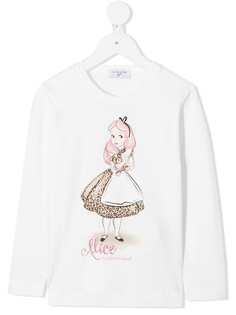 Monnalisa топ с длинными рукавами и принтом