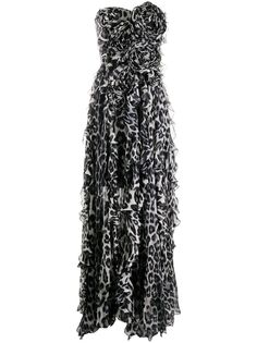 Blumarine платье без бретелей с анималистичным принтом