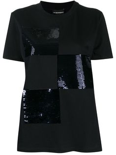 Emporio Armani футболка с пайетками и логотипом