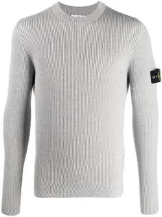 Stone Island джемпер в рубчик с нашивкой-логотипом