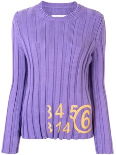 MM6 Maison Margiela топ в рубчик с вышивкой