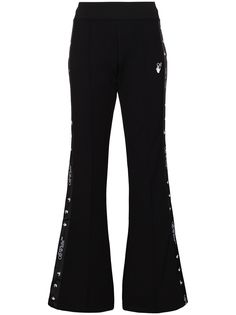 Off-White брюки строгого кроя с лампасами