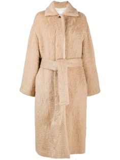 Jil Sander фактурное пальто с поясом