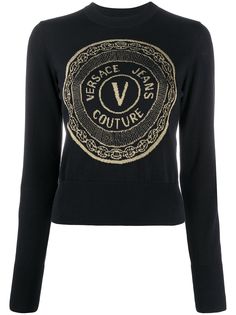 Versace Jeans Couture топ вязки интарсия с круглым вырезом