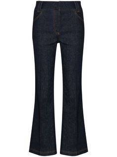 Fendi расклешенные джинсы со стегаными карманами