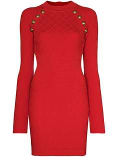 Balmain трикотажное приталенное платье мини