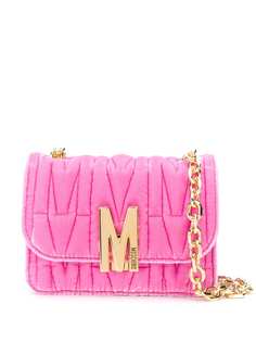 Moschino стеганая сумка на плечо с монограммой
